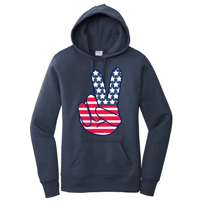 USA Simple Peace Sign Women's Pullover Hoodie