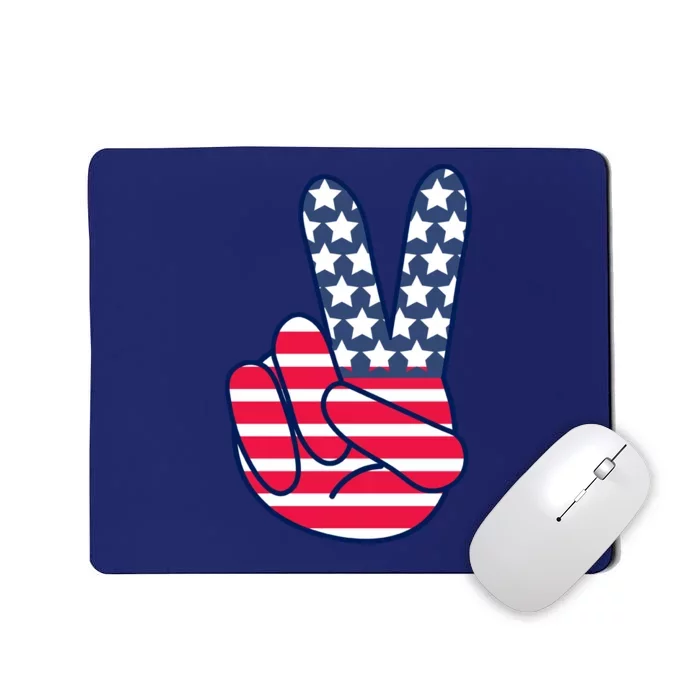 USA Simple Peace Sign Mousepad