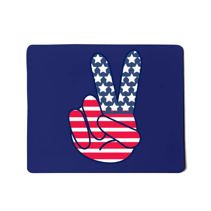 USA Simple Peace Sign Mousepad