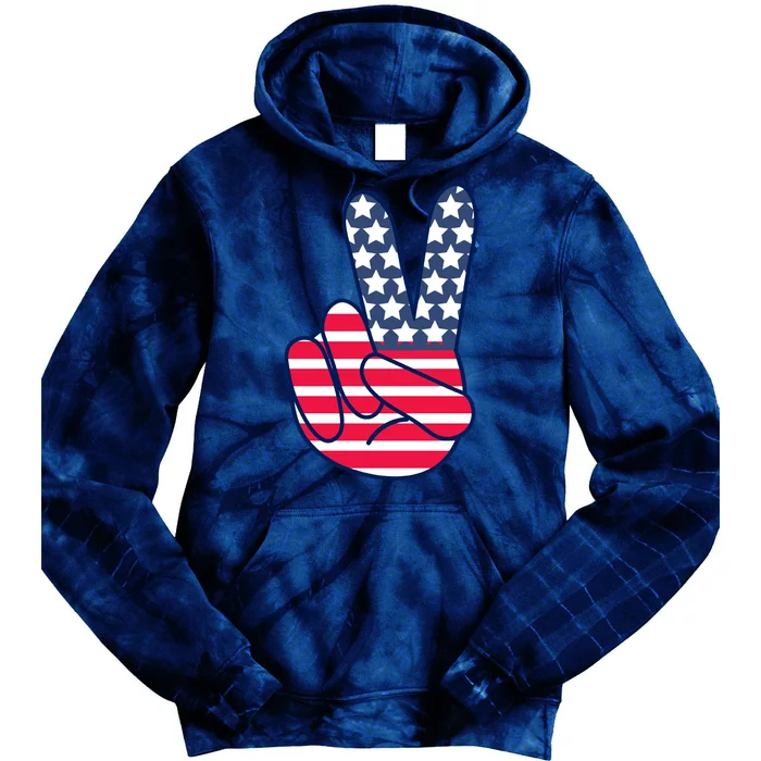 USA Simple Peace Sign Tie Dye Hoodie