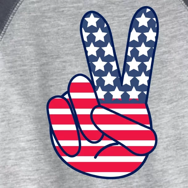 USA Simple Peace Sign Toddler Fine Jersey T-Shirt