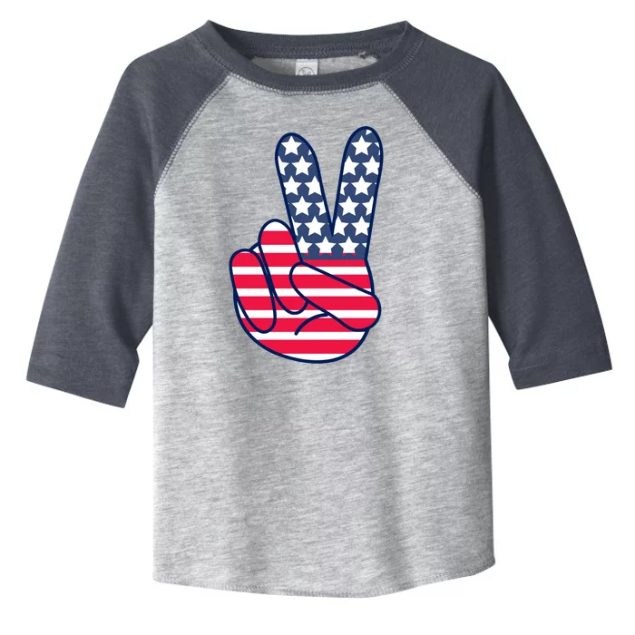 USA Simple Peace Sign Toddler Fine Jersey T-Shirt