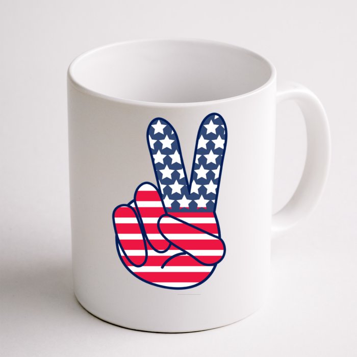 USA Simple Peace Sign Front & Back Coffee Mug