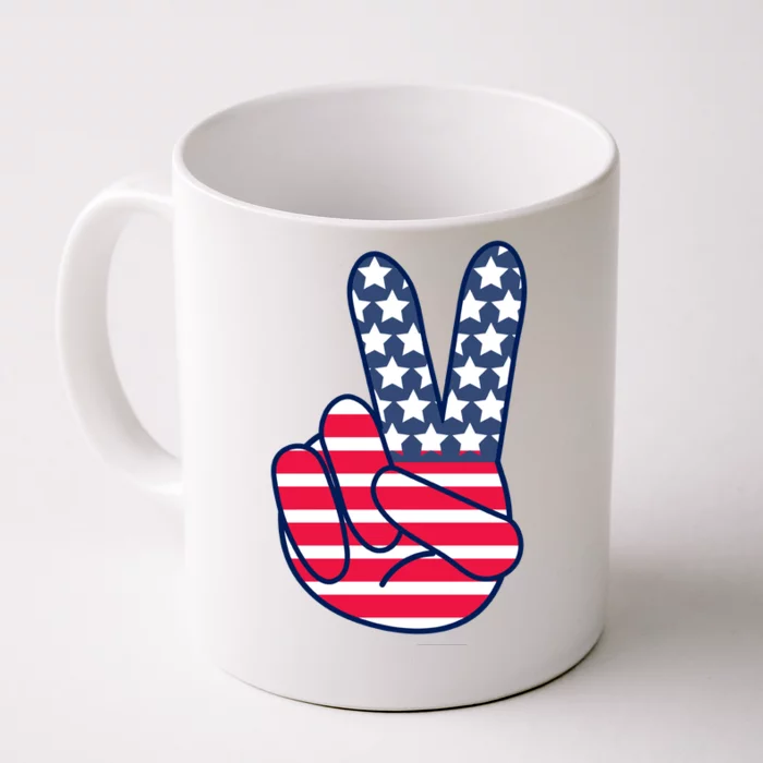 USA Simple Peace Sign Front & Back Coffee Mug