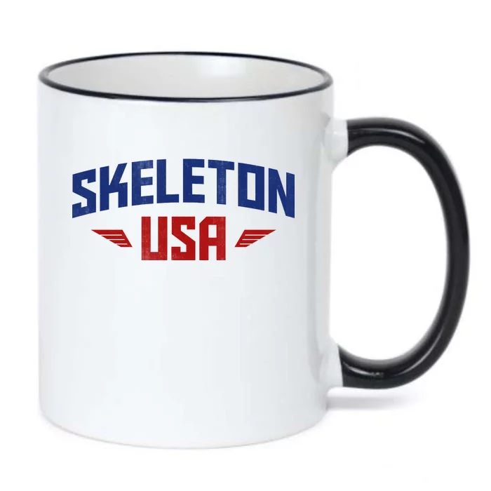 USA Skeleton Team Black Color Changing Mug