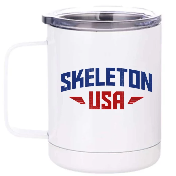 USA Skeleton Team Front & Back 12oz Stainless Steel Tumbler Cup