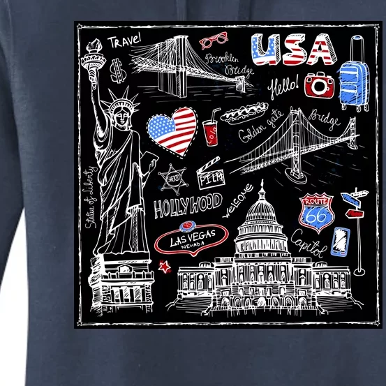 USA Sketch Women's Pullover Hoodie