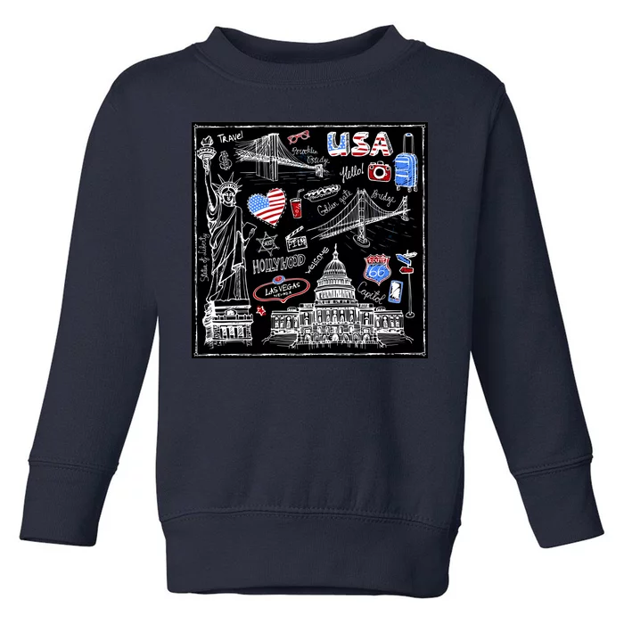 USA Sketch Toddler Sweatshirt