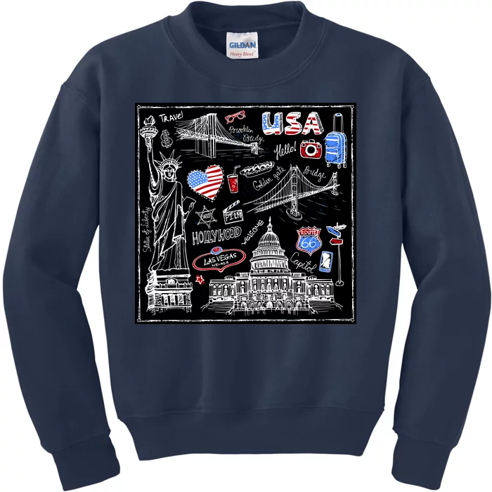 USA Sketch Kids Sweatshirt