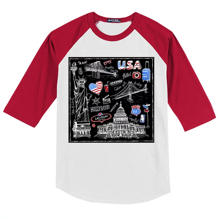 USA Sketch Kids Colorblock Raglan Jersey