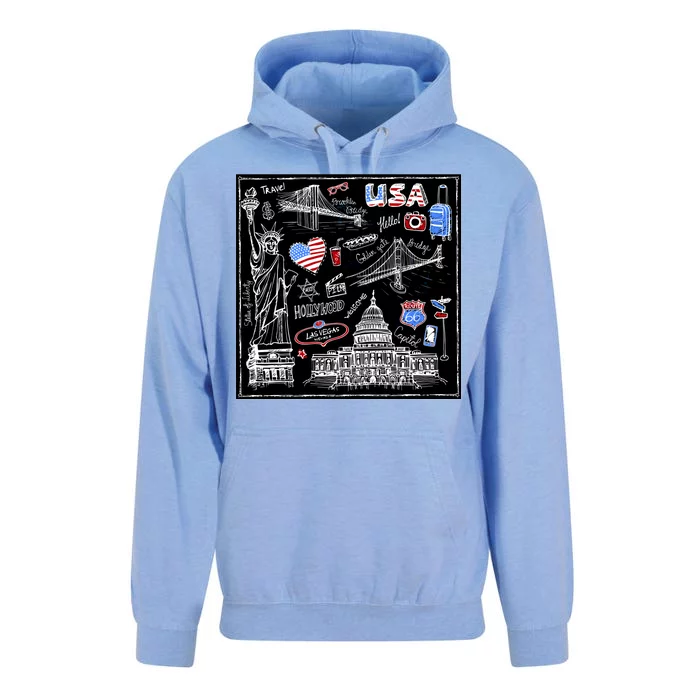 USA Sketch Unisex Surf Hoodie