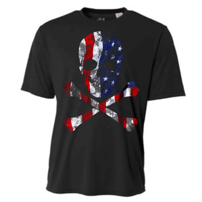 USA Skull Crossbone Cooling Performance Crew T-Shirt