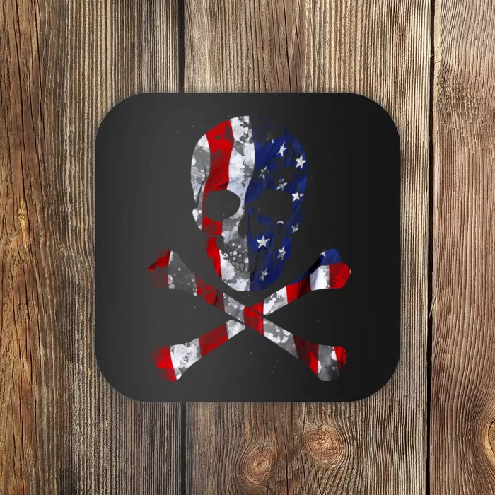 USA Skull Crossbone Coaster