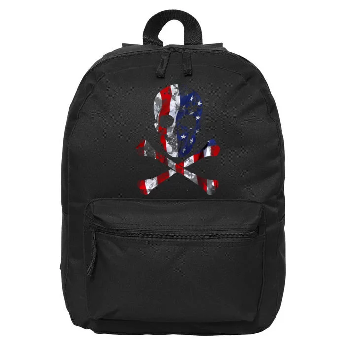 USA Skull Crossbone 16 in Basic Backpack