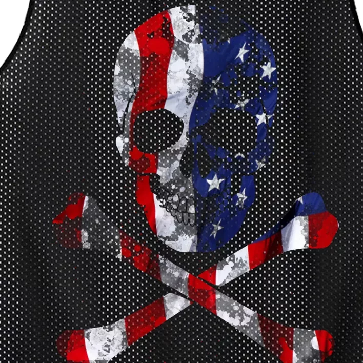 USA Skull Crossbone Mesh Reversible Basketball Jersey Tank