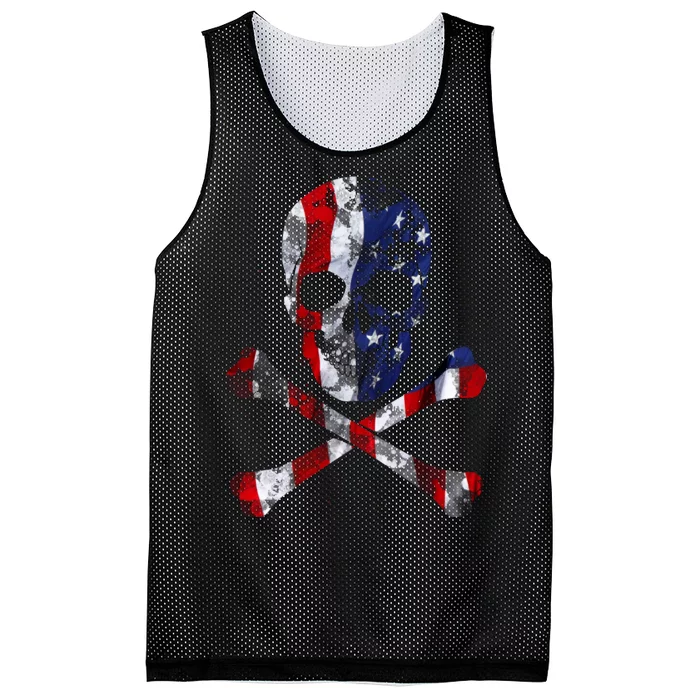 USA Skull Crossbone Mesh Reversible Basketball Jersey Tank