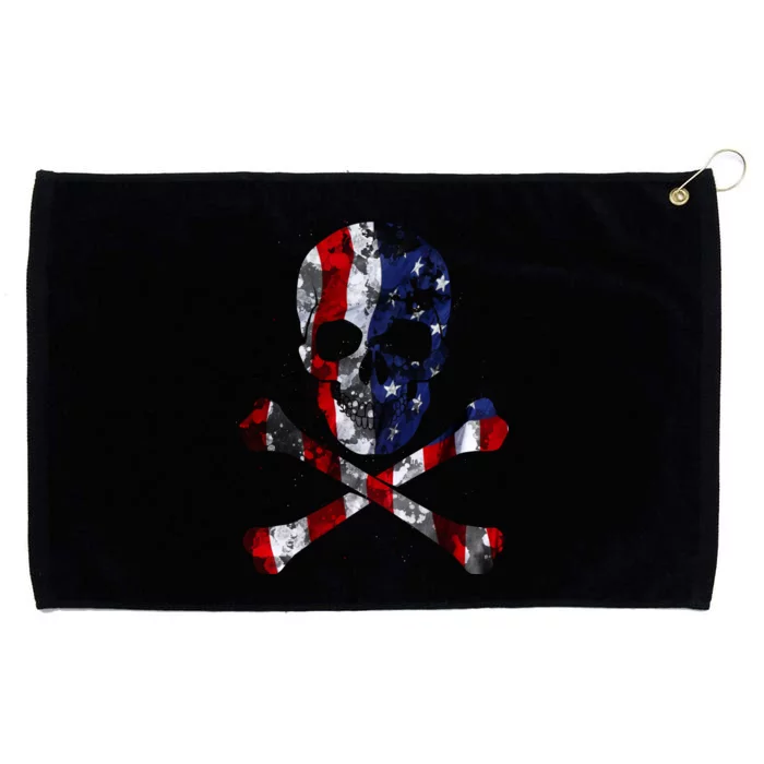 USA Skull Crossbone Grommeted Golf Towel