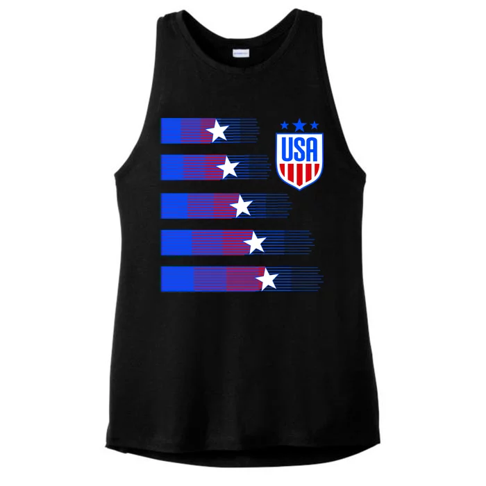 USA Soccer American Team Jersey Ladies Tri-Blend Wicking Tank