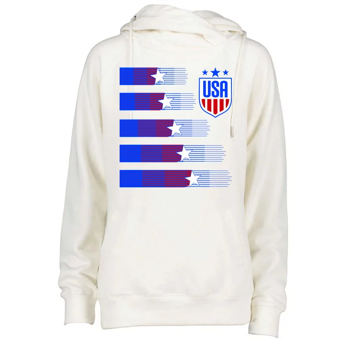 USA Soccer American Team Jersey Womens Funnel Neck Pullover Hood