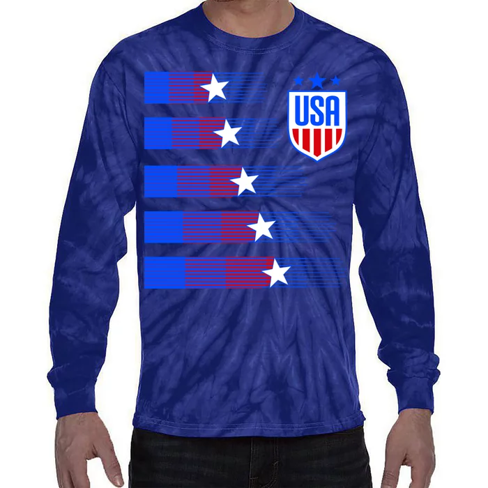 USA Soccer American Team Jersey Tie-Dye Long Sleeve Shirt