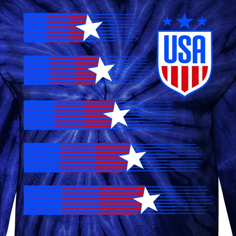 USA Soccer American Team Jersey Tie-Dye Long Sleeve Shirt