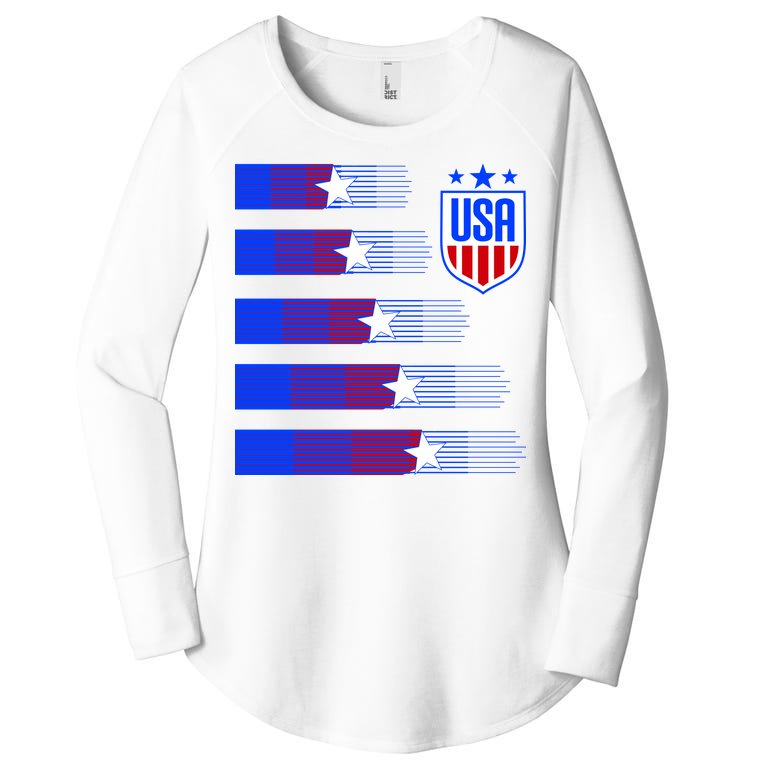USA Soccer American Team Jersey Women’s Perfect Tri Tunic Long Sleeve Shirt
