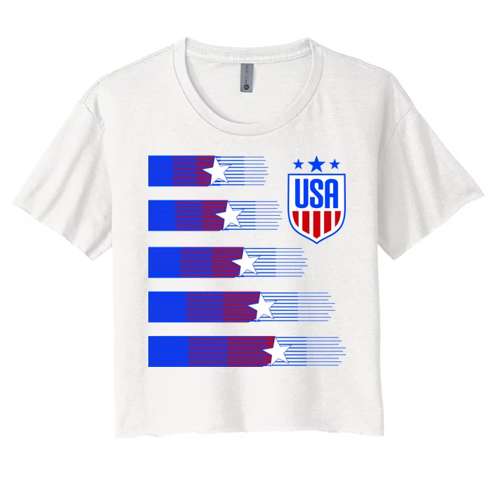 USA Soccer American Team Jersey Women's Crop Top Tee