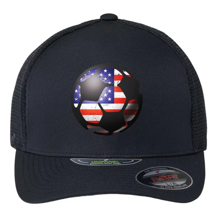 USA Soccer Ball Flexfit Unipanel Trucker Cap