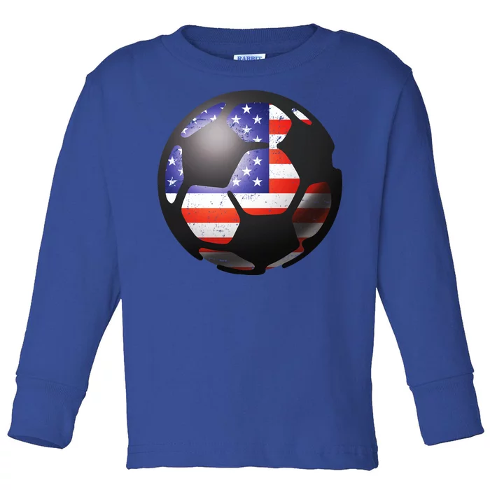 USA Soccer Ball Toddler Long Sleeve Shirt