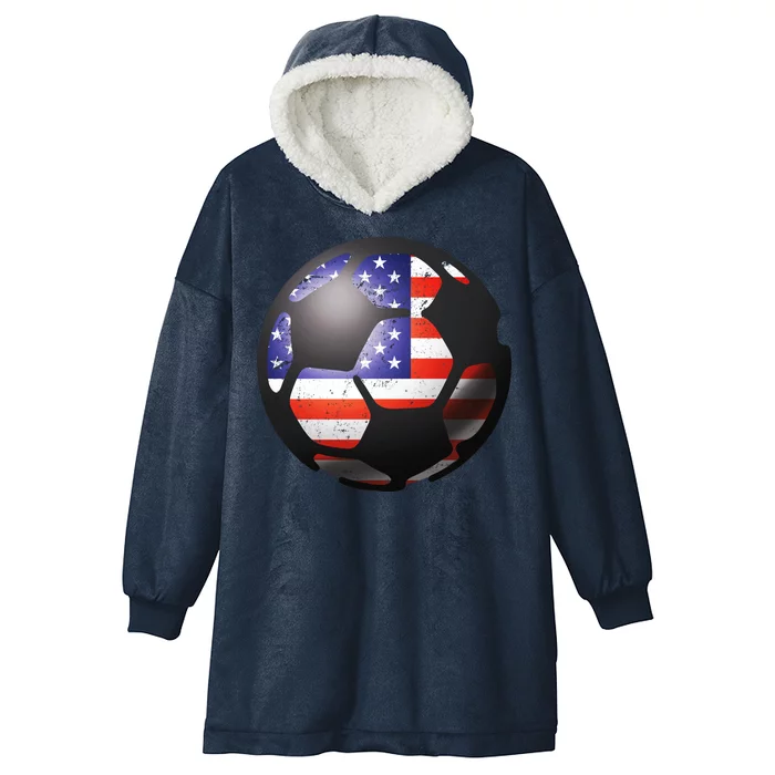 USA Soccer Ball Hooded Wearable Blanket