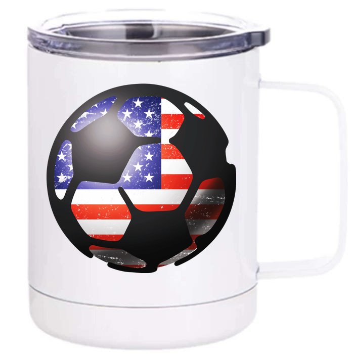 USA Soccer Ball Front & Back 12oz Stainless Steel Tumbler Cup