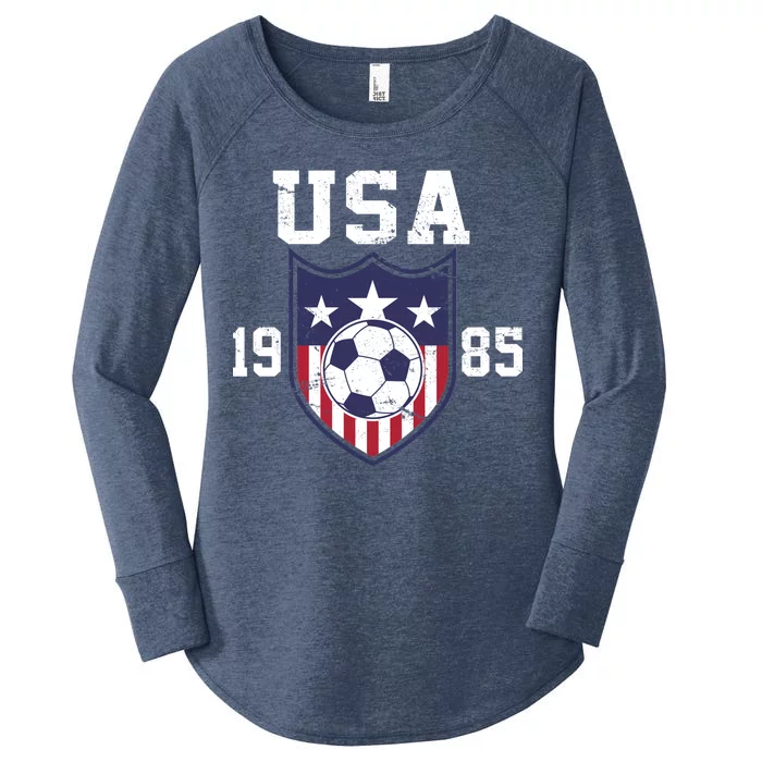 USA Soccer Team 1985 Women's Perfect Tri Tunic Long Sleeve Shirt