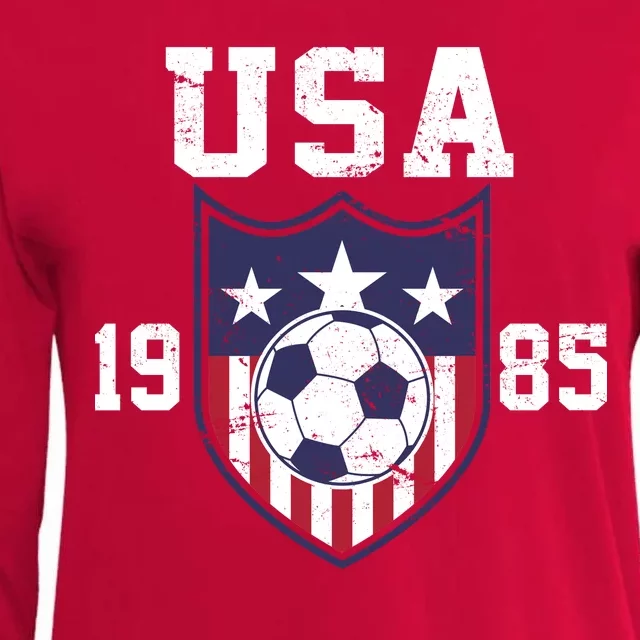 USA Soccer Team 1985 Womens Cotton Relaxed Long Sleeve T-Shirt