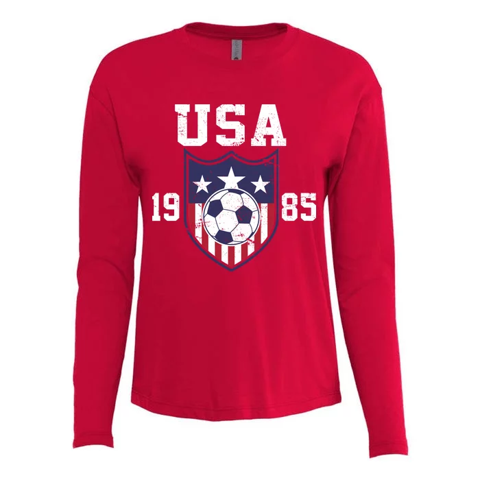 USA Soccer Team 1985 Womens Cotton Relaxed Long Sleeve T-Shirt