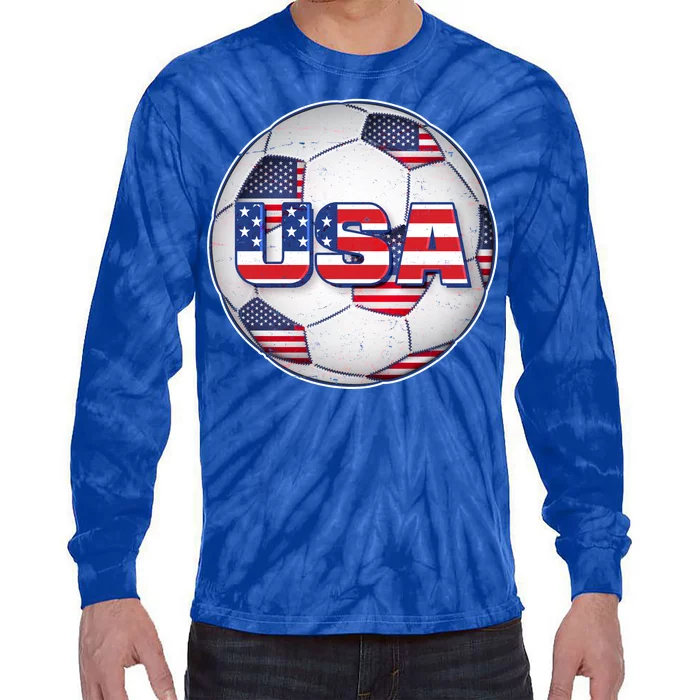 USA Soccer Team Ball Tie-Dye Long Sleeve Shirt