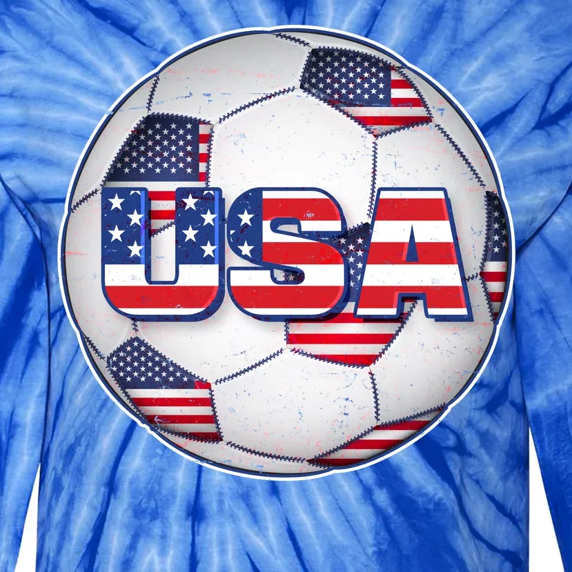 USA Soccer Team Ball Tie-Dye Long Sleeve Shirt