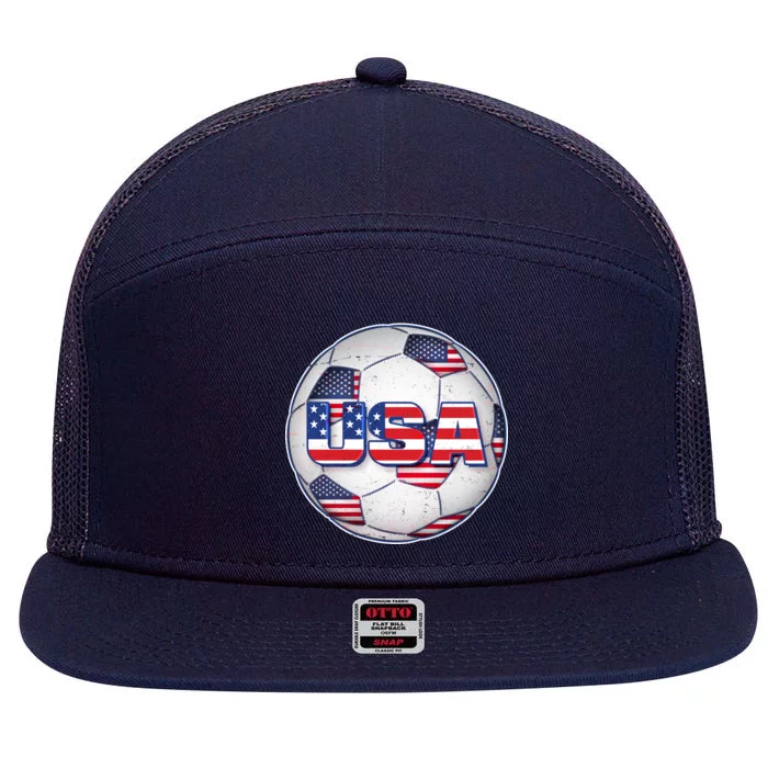 USA Soccer Team Ball 7 Panel Mesh Trucker Snapback Hat