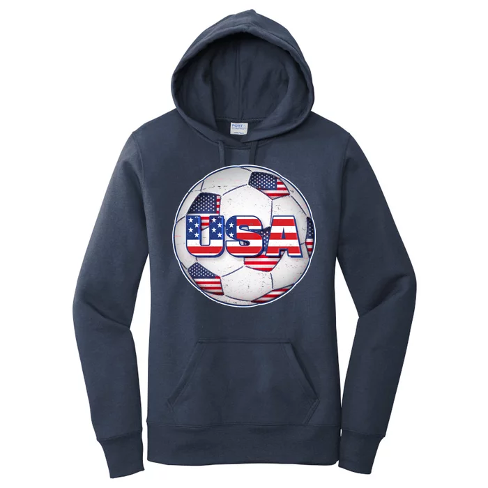 USA Soccer Team Ball Women's Pullover Hoodie