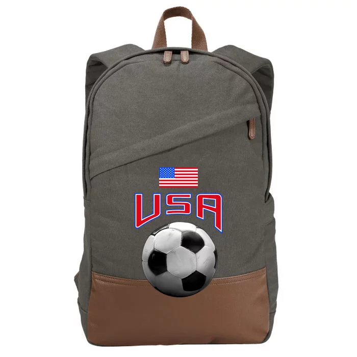 USA Soccer United States of America Flag Cotton Canvas Backpack