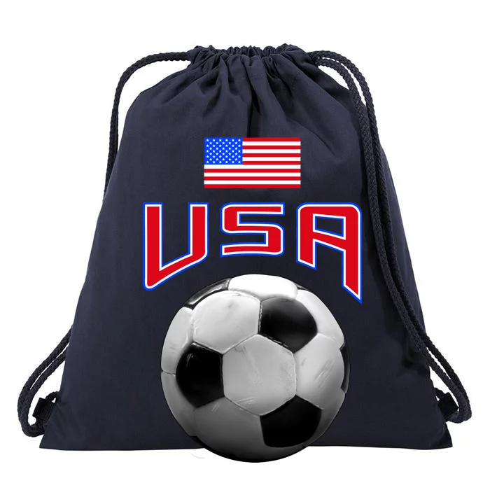 USA Soccer United States of America Flag Drawstring Bag