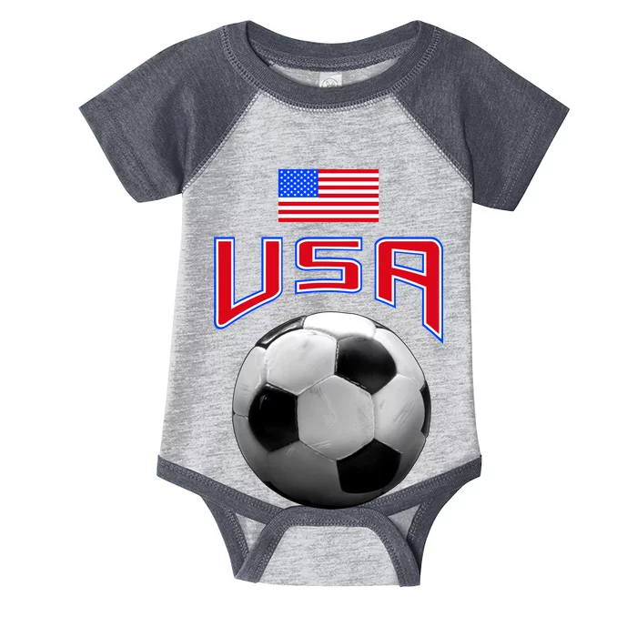 USA Soccer United States of America Flag Infant Baby Jersey Bodysuit