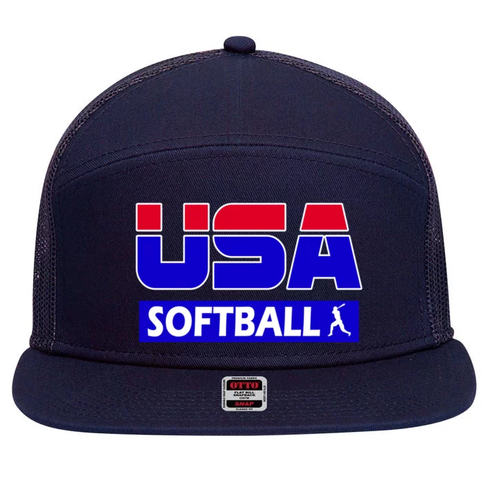 USA Softball Olympics Team 7 Panel Mesh Trucker Snapback Hat