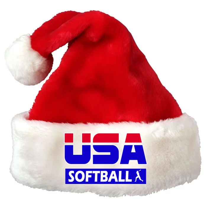 USA Softball Olympics Team Premium Christmas Santa Hat