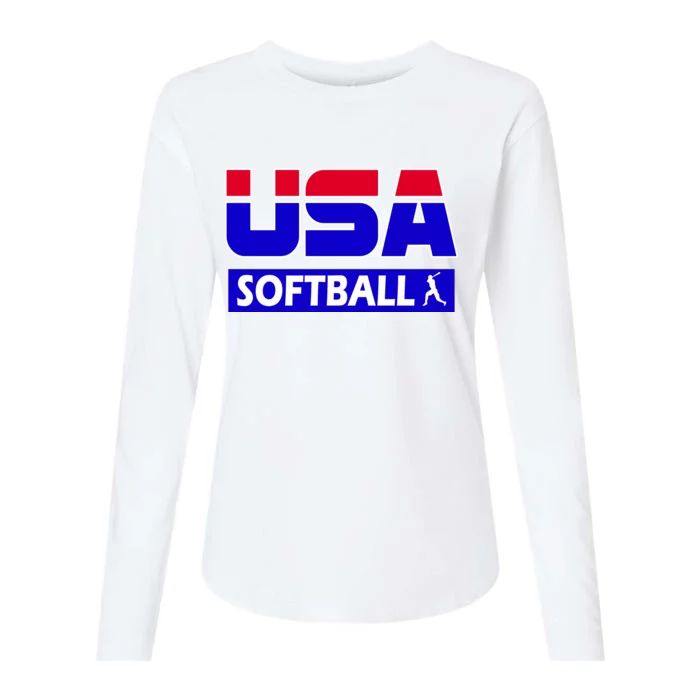 USA Softball Olympics Team Womens Cotton Relaxed Long Sleeve T-Shirt