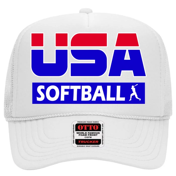 USA Softball Olympics Team High Crown Mesh Trucker Hat