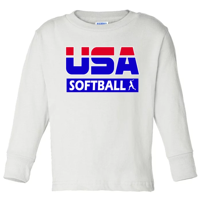 USA Softball Olympics Team Toddler Long Sleeve Shirt