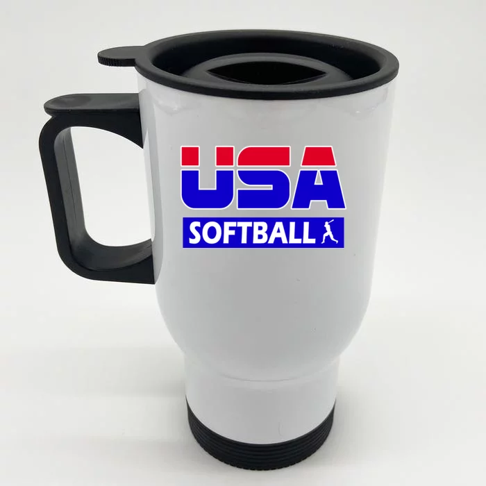 USA Softball Olympics Team Front & Back Stainless Steel Travel Mug