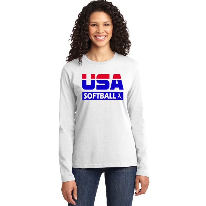 USA Softball Olympics Team Ladies Long Sleeve Shirt