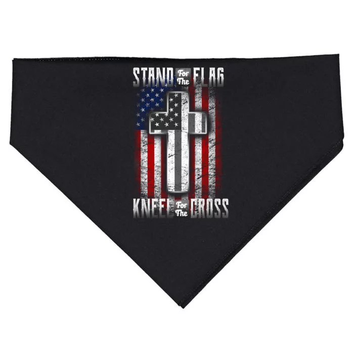 USA Stand For The Flag And Kneel For The Cross USA-Made Doggie Bandana