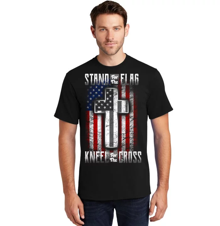 USA Stand For The Flag And Kneel For The Cross Tall T-Shirt